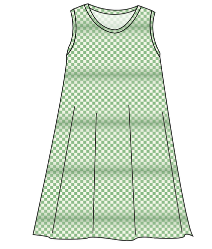 Green Check Ladies' Swing Dress