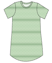 Load image into Gallery viewer, Green Check Ladies&#39; T-Shirt Dress