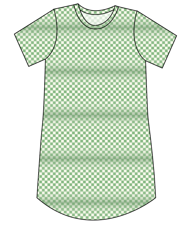 Green Check Ladies' T-Shirt Dress