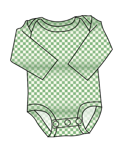 Green Check Lap Neck Bodysuit