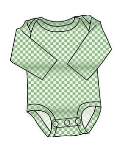 Green Check Lap Neck Bodysuit