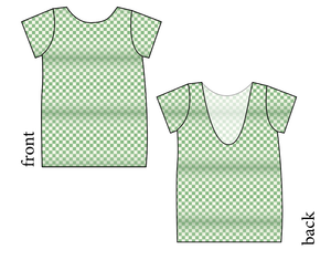 Green Check Low Back Ballerina Tee