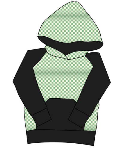 Green Check Mens' Hoodie