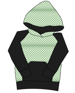 Green Check Mens' Hoodie