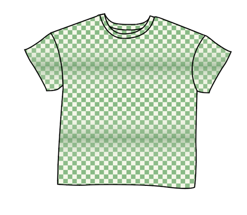 Green Check Oversized Tee
