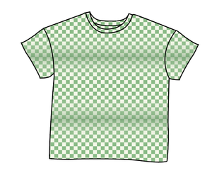 Green Check Oversized Tee