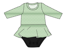 Load image into Gallery viewer, Green Check Peplum Top