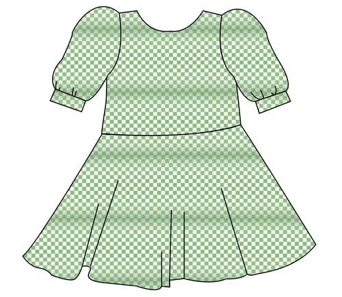 Green Check Prairie Dress