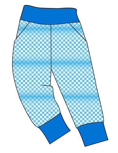 Blue Check Basic Joggers And Jogger Shorts