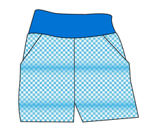 Load image into Gallery viewer, Blue Check Basic Joggers And Jogger Shorts