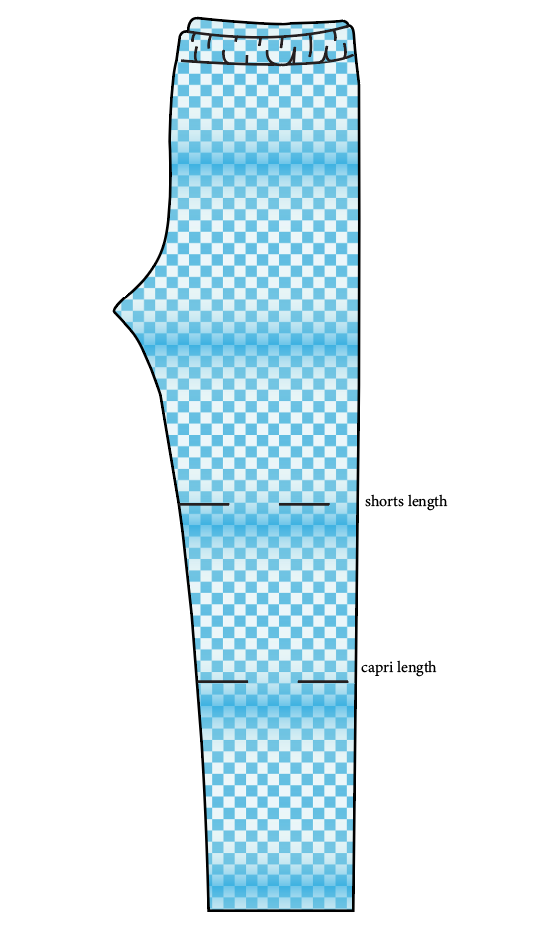 Blue Check Basic Leggings