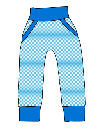 Blue Check Beanpole Pants And Shorts