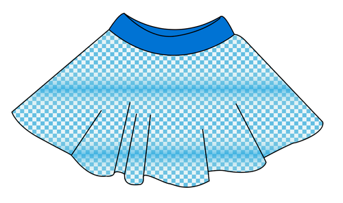 Blue Check Circle Skirt