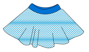 Blue Check Circle Skirt