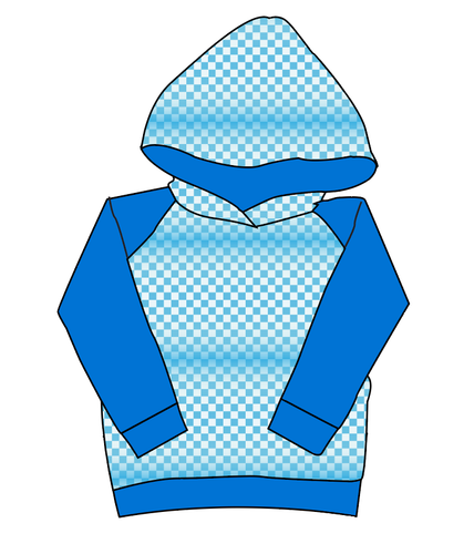 Blue Check Classic Hoodie (or Crewneck)