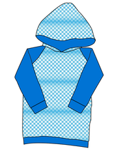 Load image into Gallery viewer, Blue Check Classic Hoodie (or Crewneck)