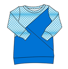 Load image into Gallery viewer, Blue Check Classic Hoodie (or Crewneck)
