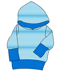 Blue Check Grow With Me Hoodie (or Crewneck)