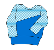 Load image into Gallery viewer, Blue Check Grow With Me Hoodie (or Crewneck)