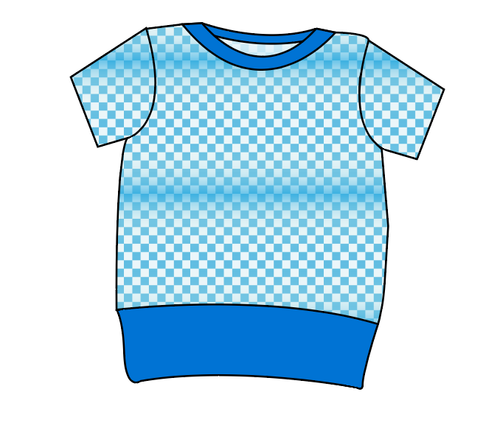 Blue Check Grow With Me Tee