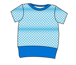Blue Check Grow With Me Tee