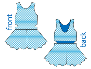 Blue Check Kids Playsuit