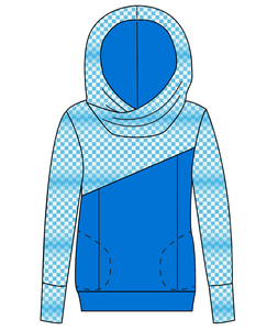 Blue Check Ladies Hoodie