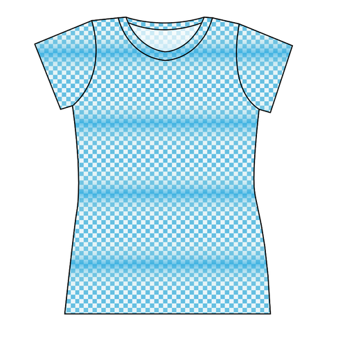 Blue Check Ladies' Basic Tee