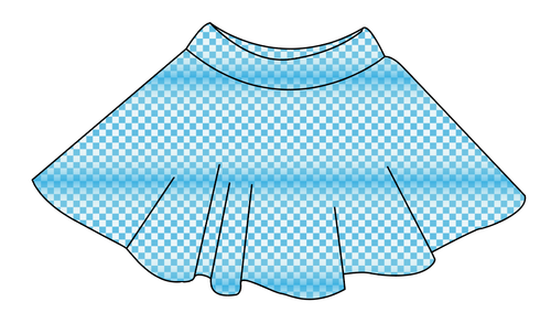 Blue Check Ladies' Circle Skirt