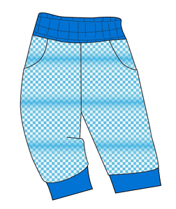 Blue Check Ladies' Joggers and Jogger Shorts