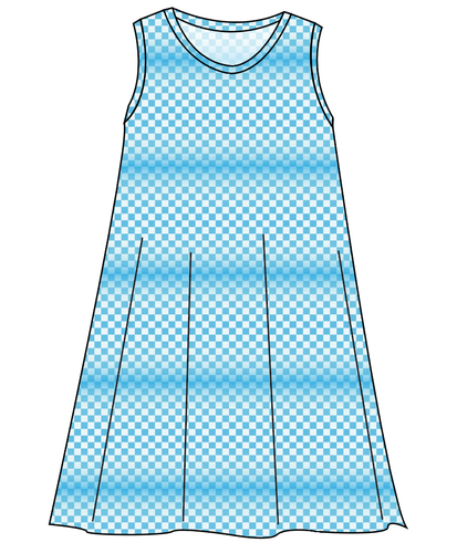 Blue Check Ladies' Swing Dress