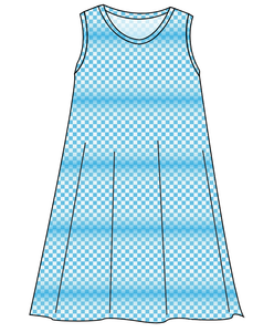 Blue Check Ladies' Swing Dress