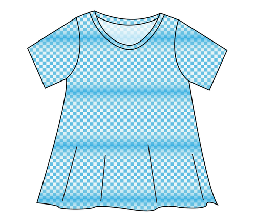 Blue Check Ladies' Swing Tee