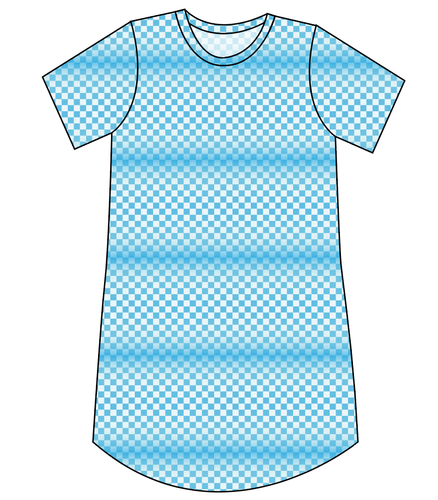 Blue Check Ladies' T-Shirt Dress