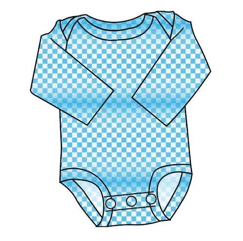 Blue Check Lap Neck Bodysuit