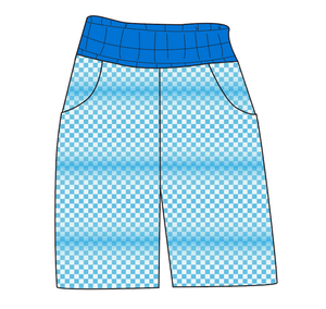 Blue Check Mens' Joggers and Jogger Shorts