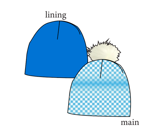 Blue Check Slouchy Beanie (Reversible!)