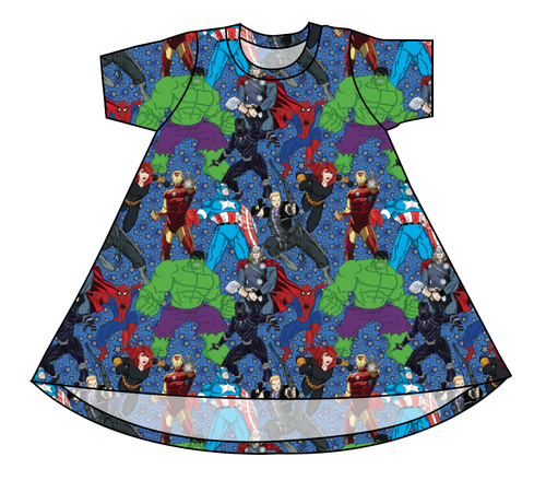 Superhero Smash Basic T-Shirt Dress
