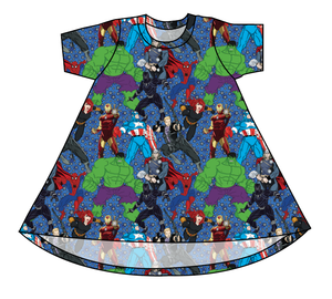 Superhero Smash Basic T-Shirt Dress
