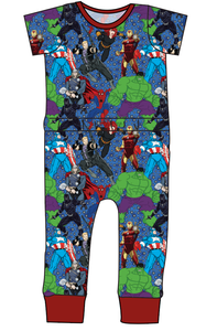 Superhero Smash Bennett Pants and Shorts Length T-Shirt Romper
