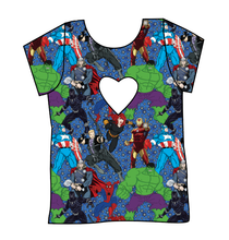 Load image into Gallery viewer, Superhero Smash Cambria Heart Back Tee