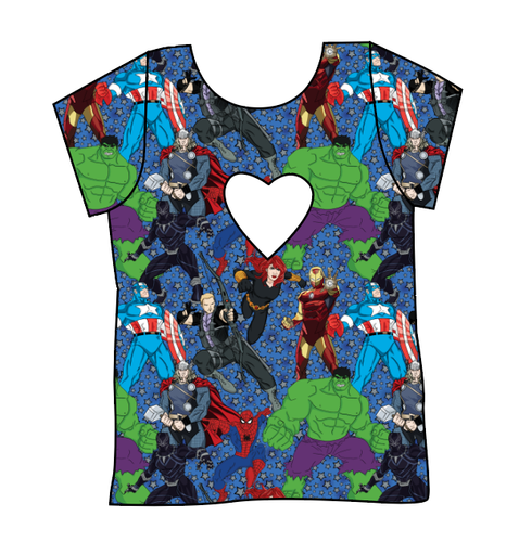 Superhero Smash Cambria Heart Back Tee