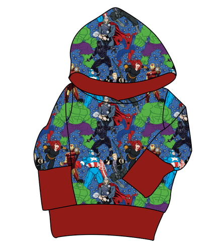 Superhero Smash Grow With Me Hoodie (or Crewneck)