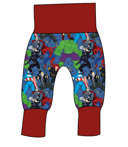 Superhero Smash Grow With Me Pants And Shorts
