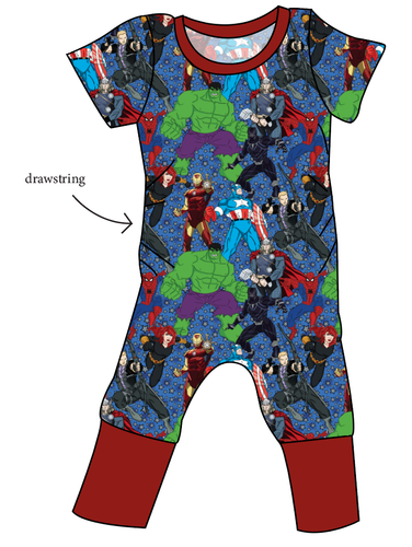 Superhero Smash Grow With Me Pants And Shorts Romper