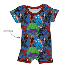 Load image into Gallery viewer, Superhero Smash Grow With Me Pants And Shorts Romper