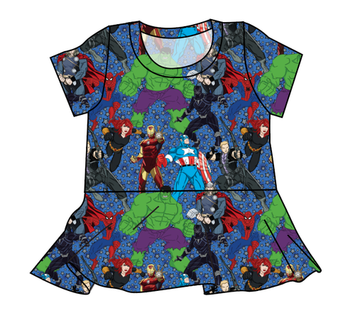 Superhero Smash Peplum Top