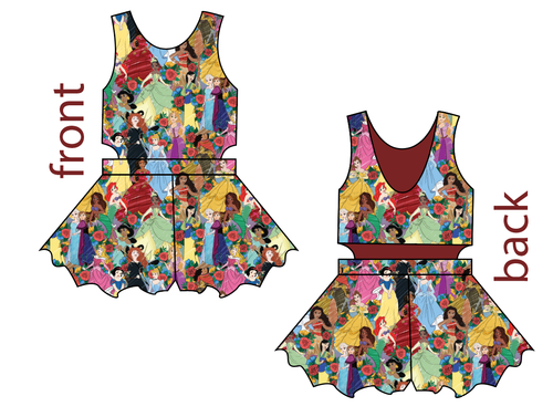 Floral Princesses Kids Playsuit
