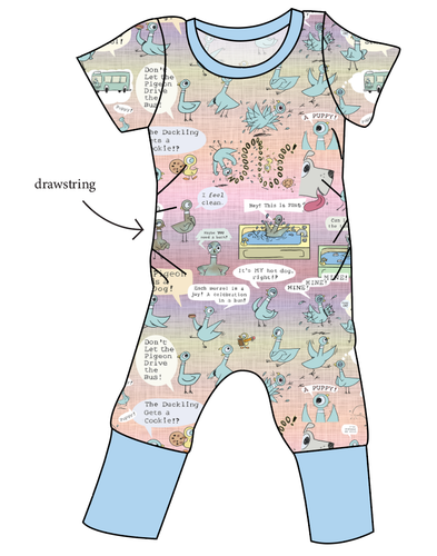 Sassy Pigeon Grow With Me Pants And Shorts Romper