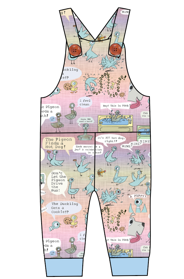Sassy Pigeon Overalls and Shortalls